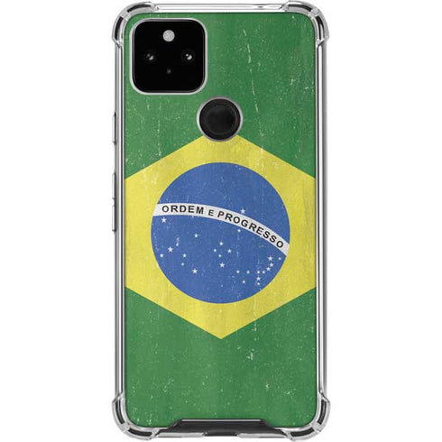 Brazil Flag Distressed Pixel Cases